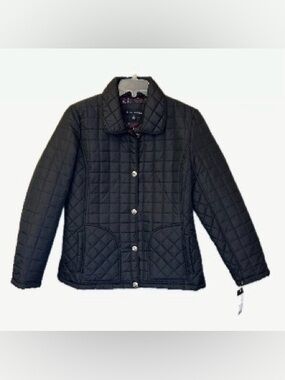 NWT KC Collections Quilted Black Jacket Size L
